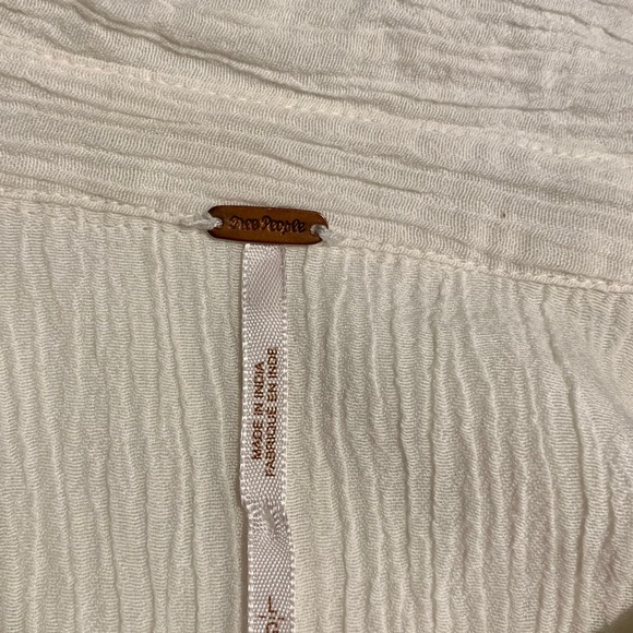 Beautiful Free People Sz L ivory long sleeve shirt - Picture 9 of 9